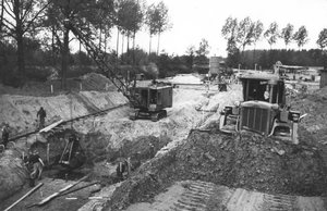 Bau der Kläranlage 1957