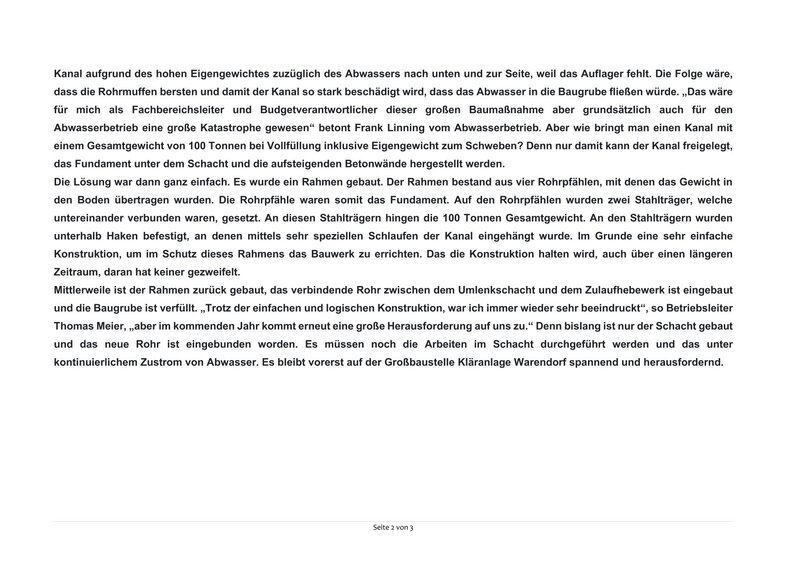 Der hängende Kanal Pressemitteilung 2